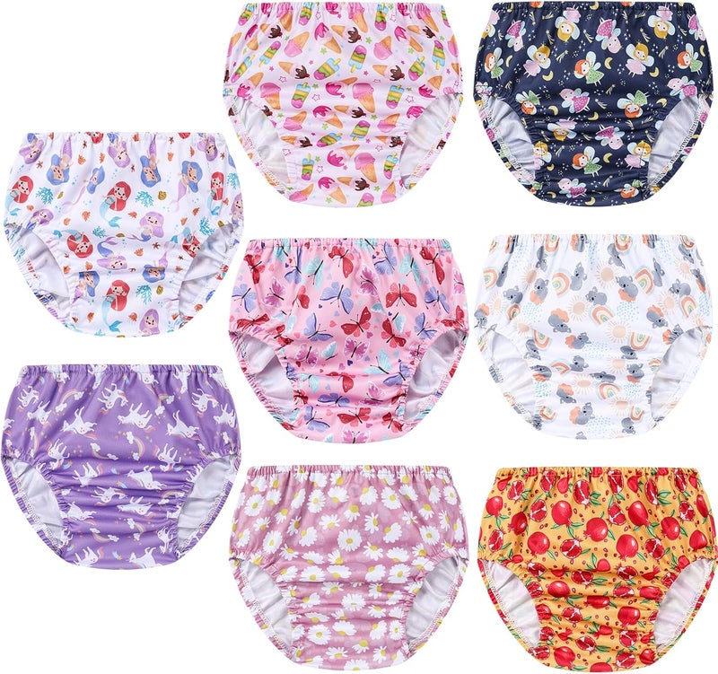SMULPOOTI 8 Packs Reusable Plastic Training Underwear for Girls and Waterproof Diaper Cover for Rubber Pants Girls 1t - Image 1